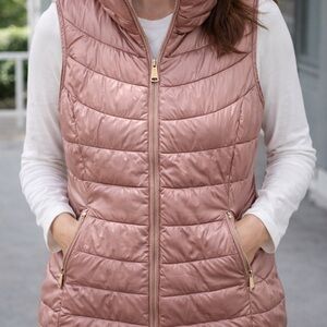 Rose Gold Quilted Puffer Vest
